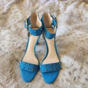 NWOT Jessica Simpson Blue Studded Heels